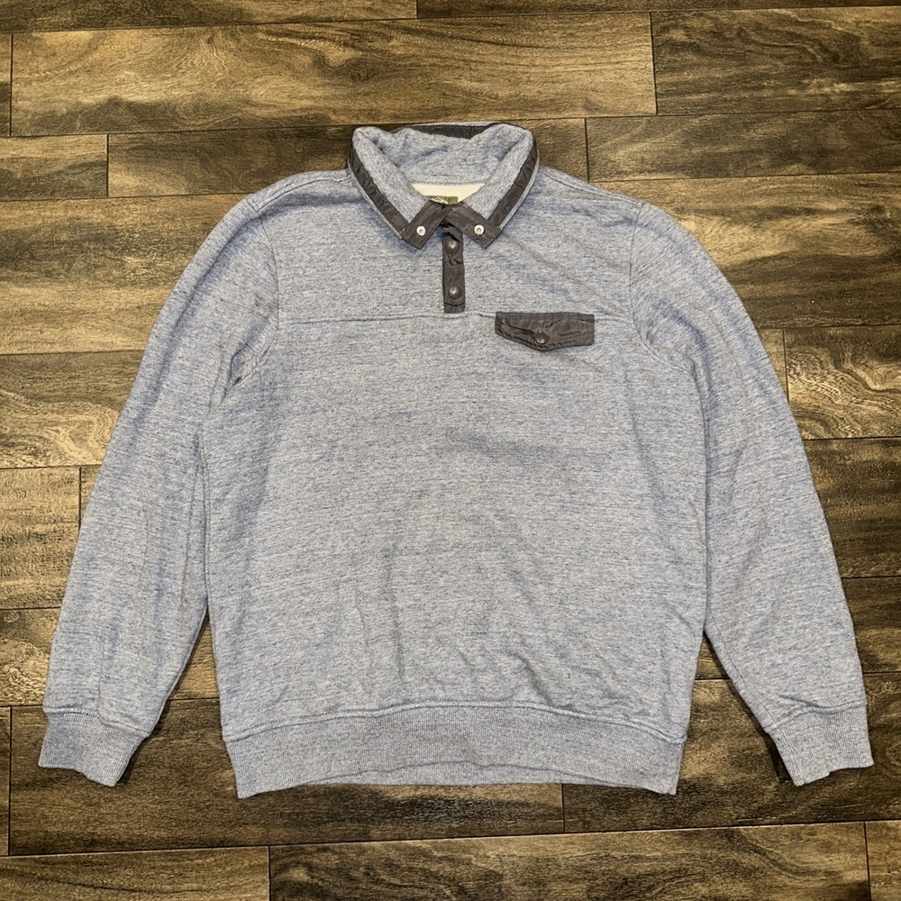 St John's Bay 1/4 Button Fleece Pullover Sweater Longsleeve Men's Medium Outdoor